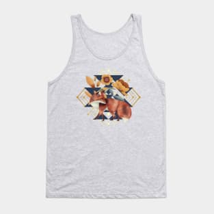 Geometric Tribal Fox Totem Boho Tank Top